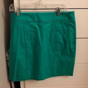 Green mini skirt